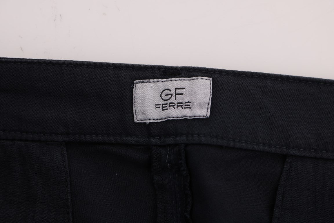 GF Ferre Sleek Blue Cotton Stretch Pants for Men GF Ferre