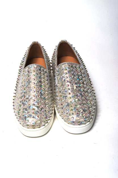 Christian Louboutin White Ab/Clear Ab Roller Boat Woman Flat Sneaker Christian Louboutin