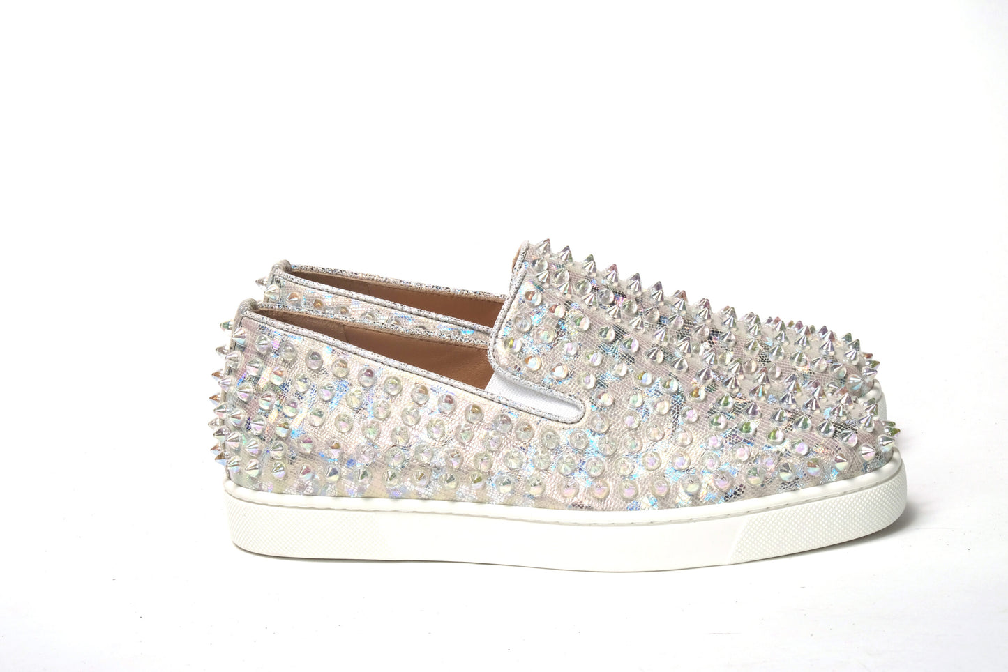 Christian Louboutin White Ab/Clear Ab Roller Boat Woman Flat Sneaker Christian Louboutin