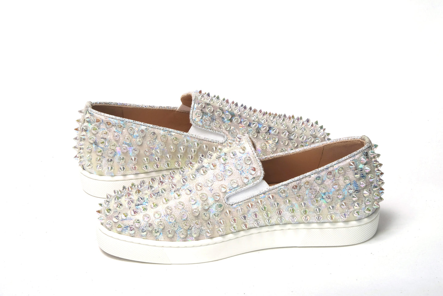 Christian Louboutin White Ab/Clear Ab Roller Boat Woman Flat Sneaker Christian Louboutin