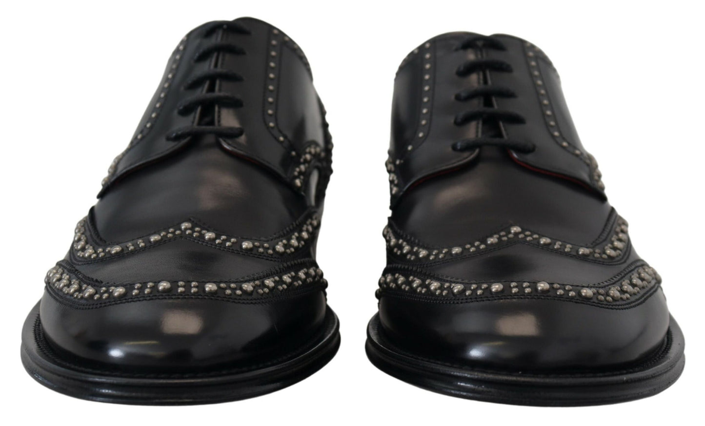 Dolce & Gabbana Elegant Studded Black Derby Shoes Dolce & Gabbana