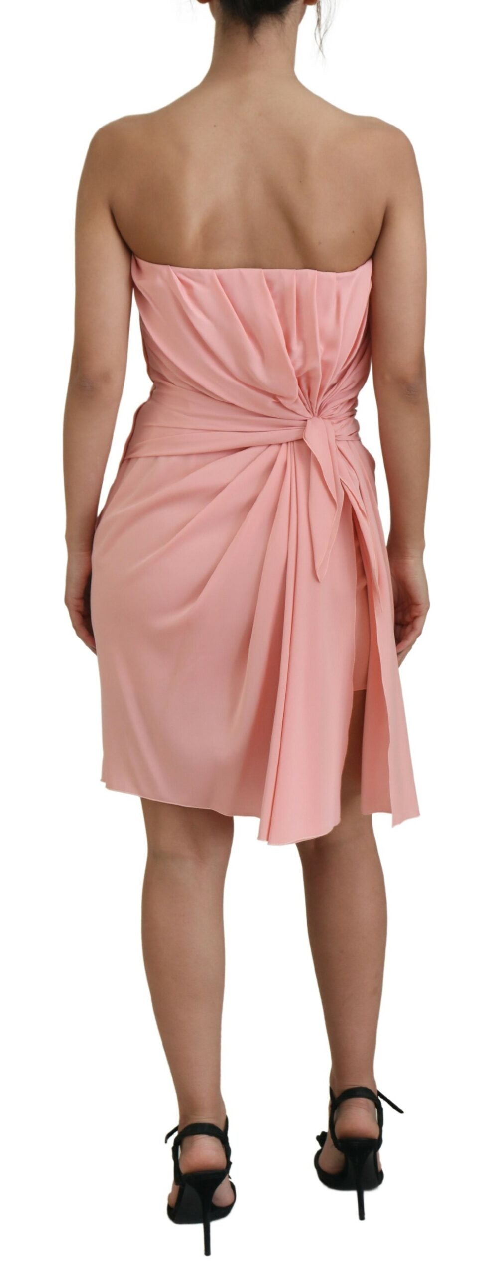 Dolce & Gabbana Elegant Pink Strapless Midi Silhouette Dolce & Gabbana