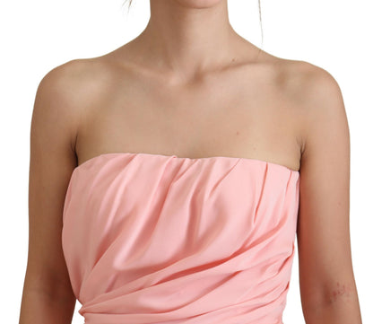 Dolce & Gabbana Elegant Pink Strapless Midi Silhouette Dolce & Gabbana