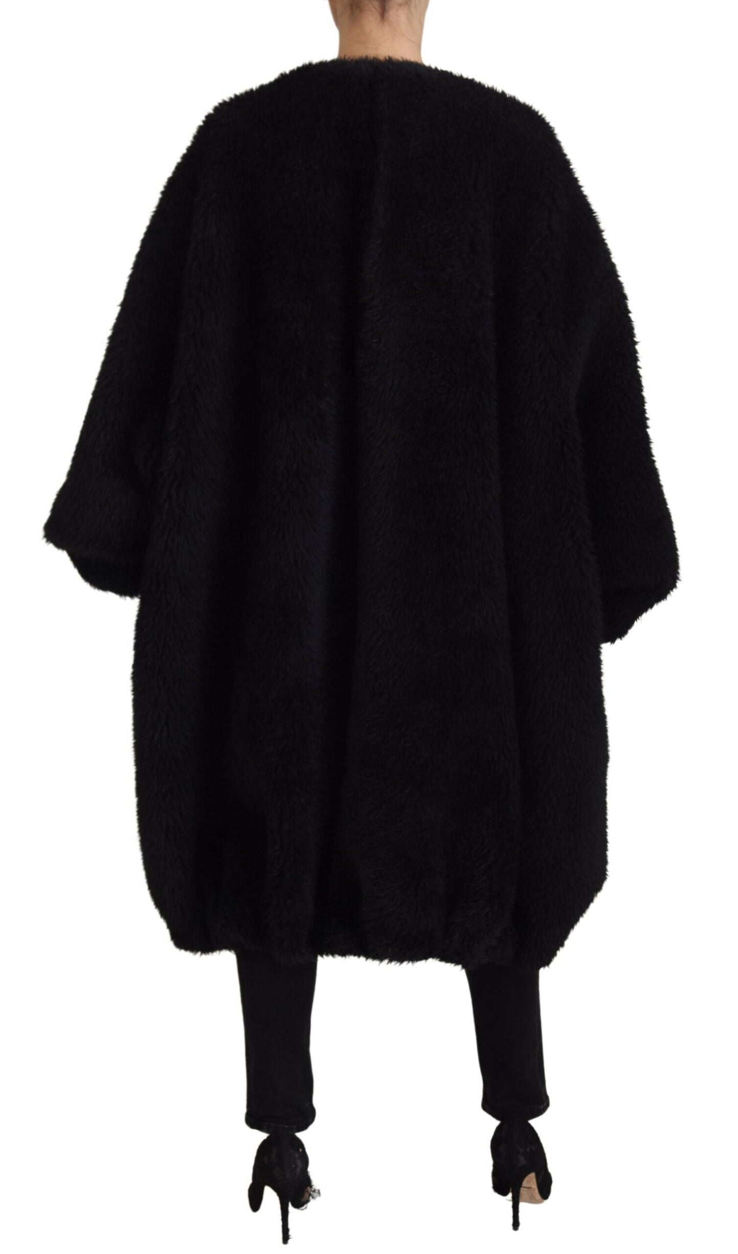 Dolce & Gabbana Elegant Black Cashmere Blend Overcoat Jacket Dolce & Gabbana