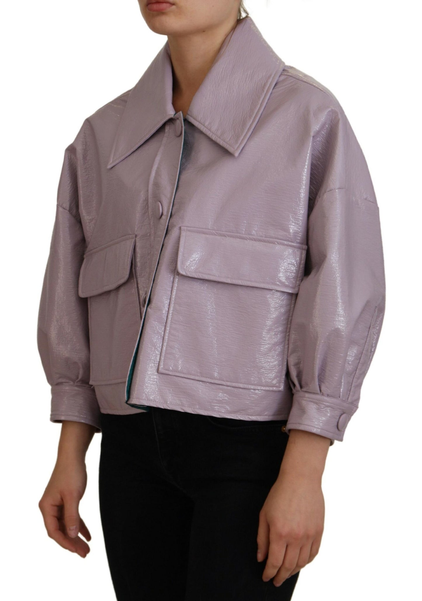 Dolce & Gabbana Chic Purple Cropped Jacket - A Style Statement Dolce & Gabbana