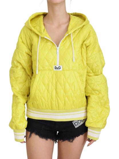 Dolce & Gabbana Elegant Yellow Hooded Jacket Dolce & Gabbana