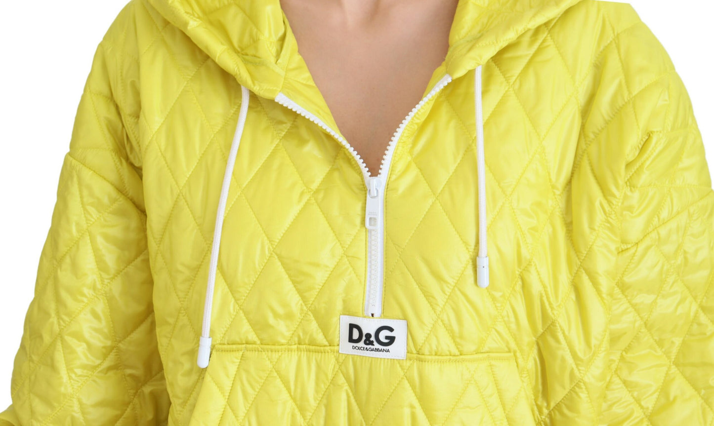 Dolce & Gabbana Elegant Yellow Hooded Jacket Dolce & Gabbana