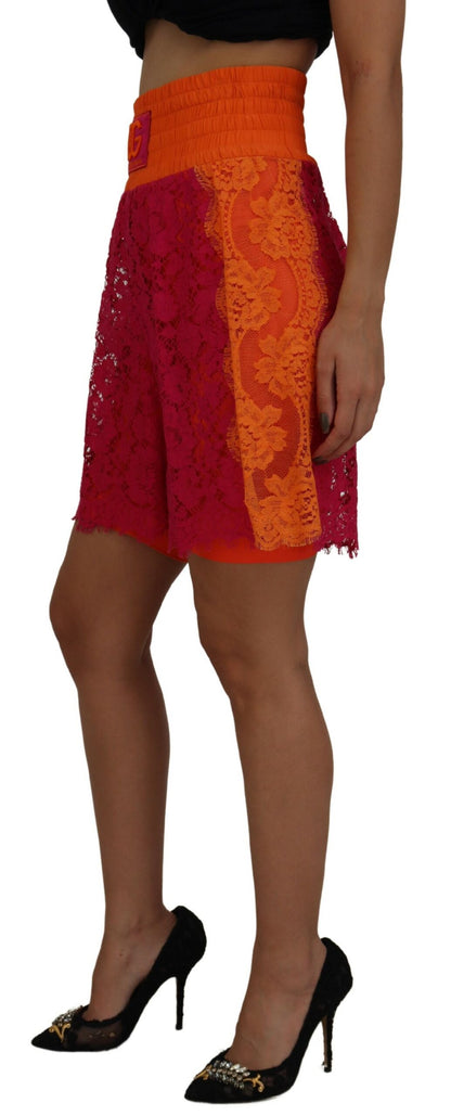 Dolce & Gabbana Elegant Lace High-Waist Shorts in Dual-Tones Dolce & Gabbana