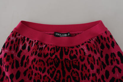 Dolce & Gabbana Chic High Waist Pink Leopard Mini Skirt Dolce & Gabbana