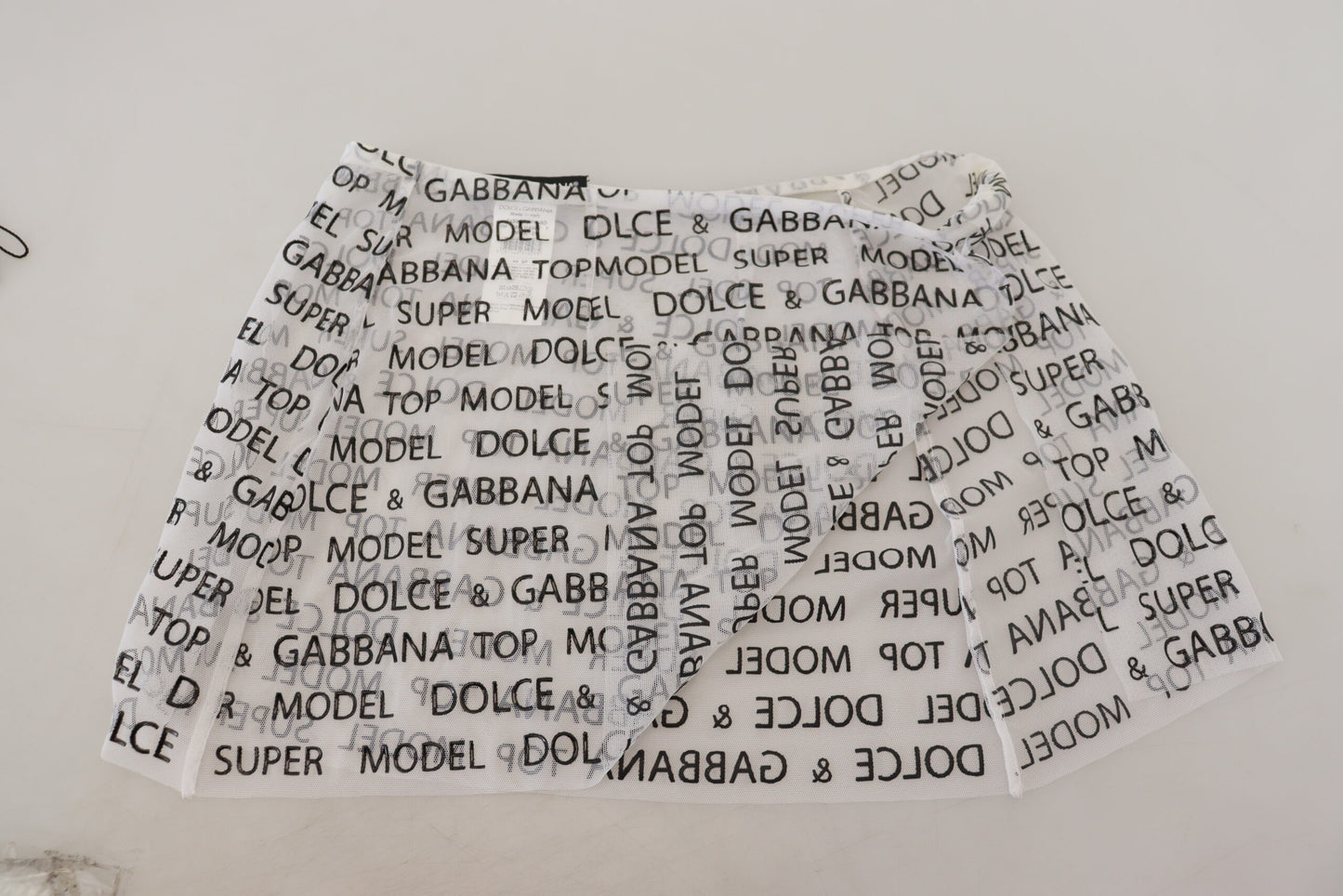 Dolce & Gabbana Elegant White Logo Print Mini Skirt Dolce & Gabbana