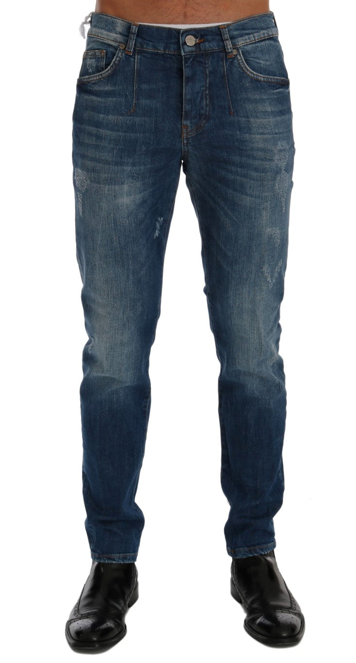 Frankie Morello Chic Slim Fit Blue Wash Jeans Frankie Morello