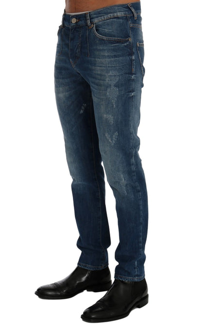 Frankie Morello Chic Slim Fit Blue Wash Jeans Frankie Morello