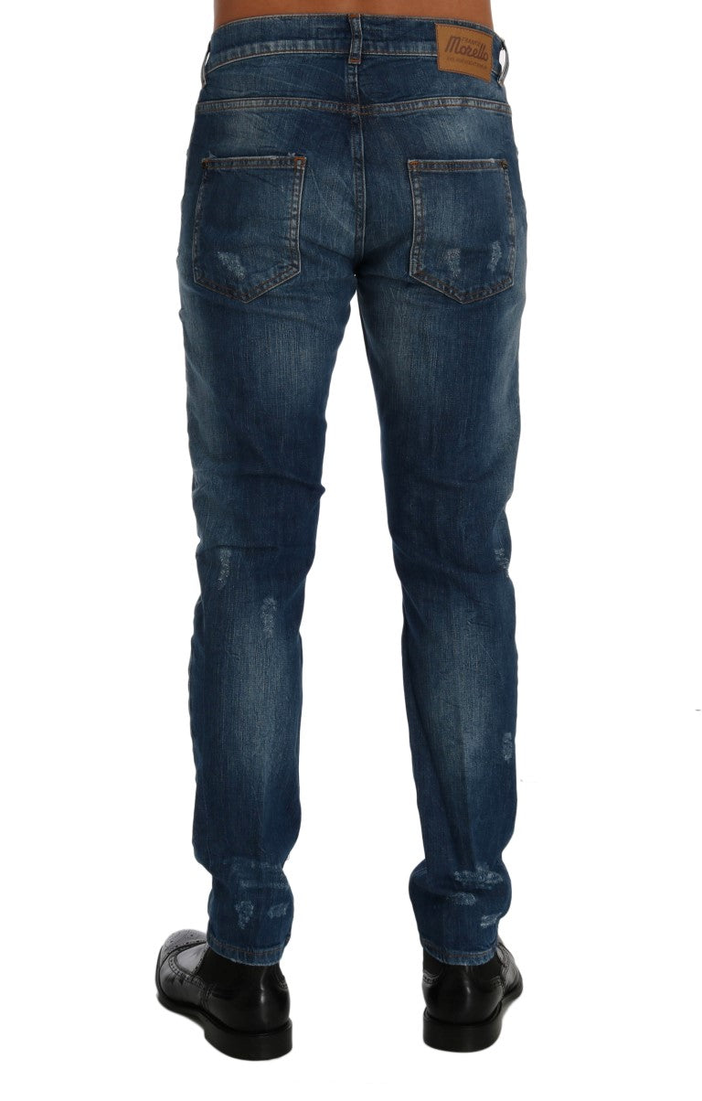 Frankie Morello Chic Slim Fit Blue Wash Jeans Frankie Morello