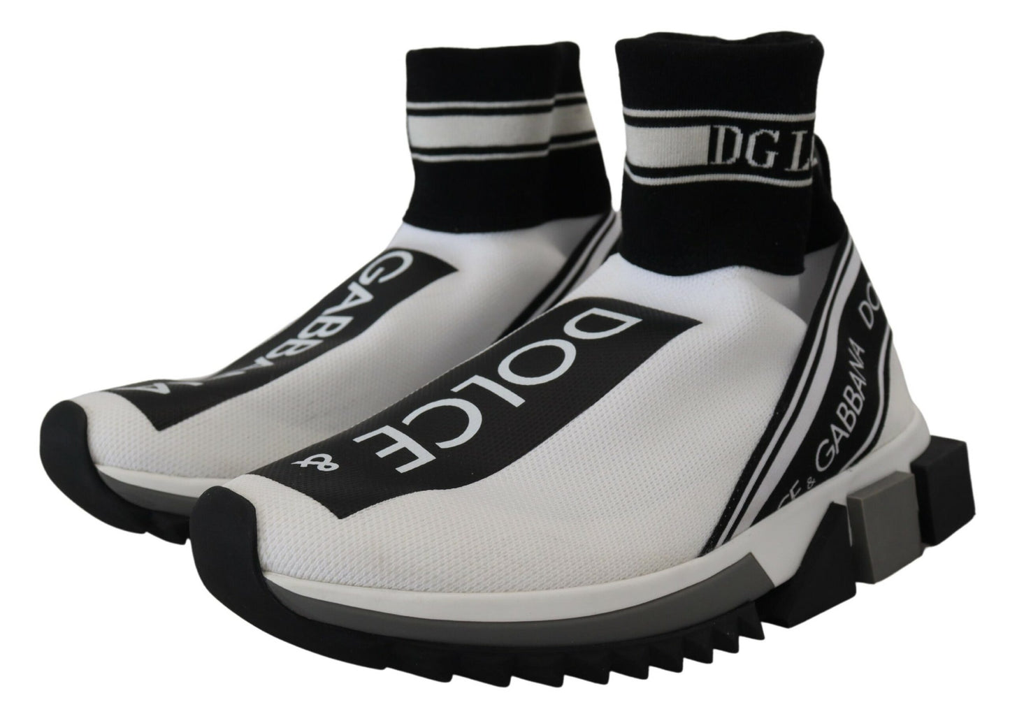 Dolce & Gabbana Chic Black and White Sorrento Slip-On Sneakers Dolce & Gabbana