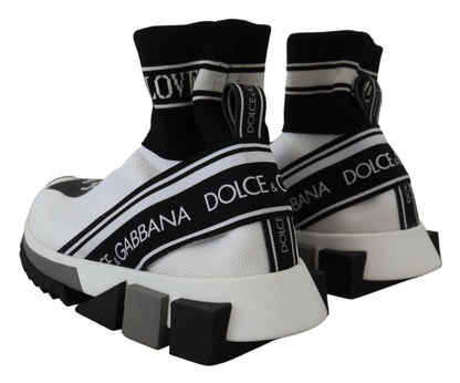 Dolce & Gabbana Chic Black and White Sorrento Slip-On Sneakers Dolce & Gabbana