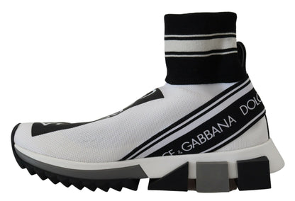 Dolce & Gabbana Chic Black and White Sorrento Slip-On Sneakers Dolce & Gabbana