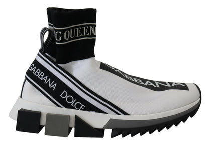 Dolce & Gabbana Chic Black and White Sorrento Slip-On Sneakers Dolce & Gabbana