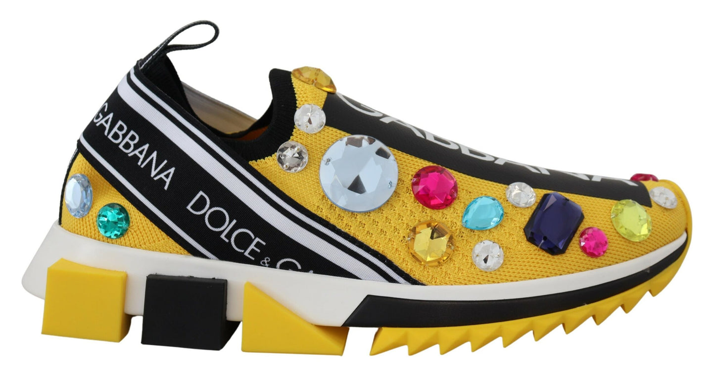 Dolce & Gabbana Exquisite Yellow Techno Fabric Sneakers Dolce & Gabbana