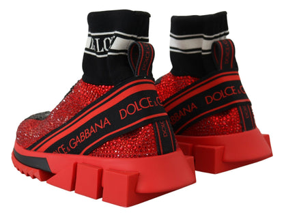 Dolce & Gabbana Exquisite Red Sorrento Slip-On Sneakers Dolce & Gabbana