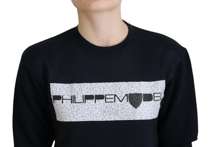 Philippe Model Chic Black Printed Cotton Sweater Philippe Model