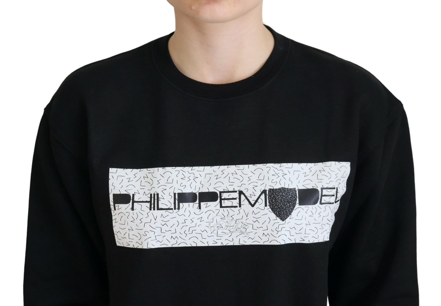 Philippe Model Chic Black Printed Cotton Sweater Philippe Model