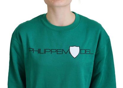 Philippe Model Chic Green Printed Long Sleeve Sweater Philippe Model