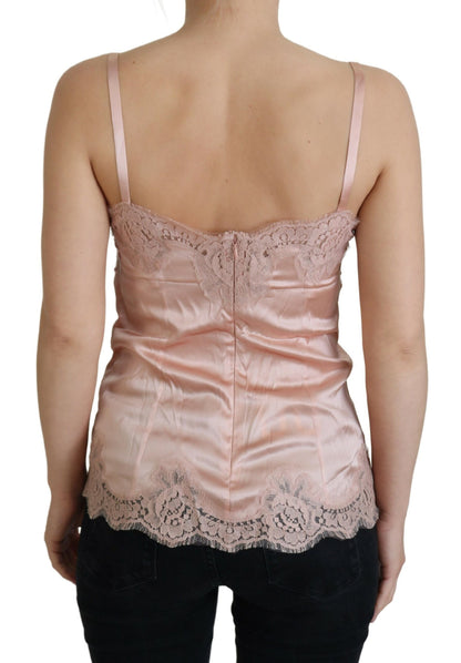 Dolce & Gabbana Elegant Pink Silk Lingerie Top Dolce & Gabbana