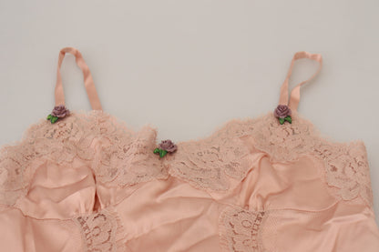 Dolce & Gabbana Elegant Pink Silk Lingerie Top Dolce & Gabbana