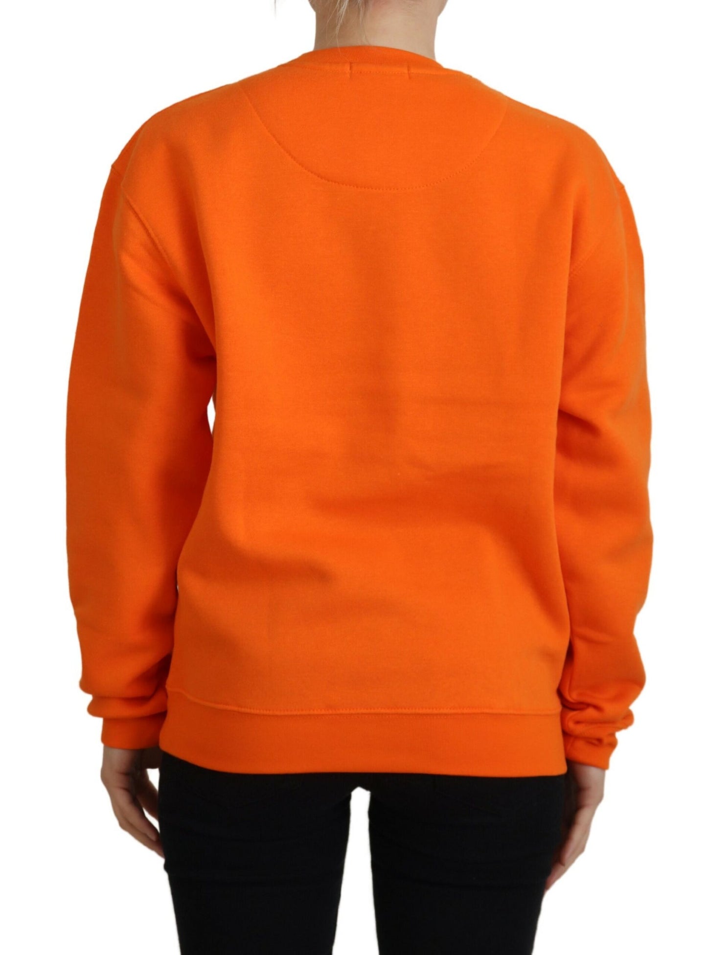 Philippe Model Chic Orange Printed Long Sleeve Pullover Sweater Philippe Model