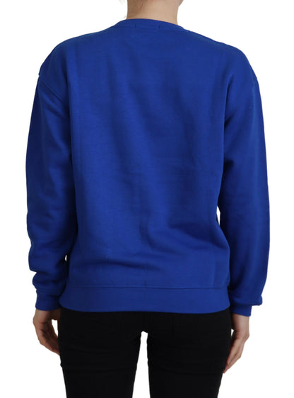 Philippe Model Chic Blue Printed Long Sleeve Pullover Sweater Philippe Model