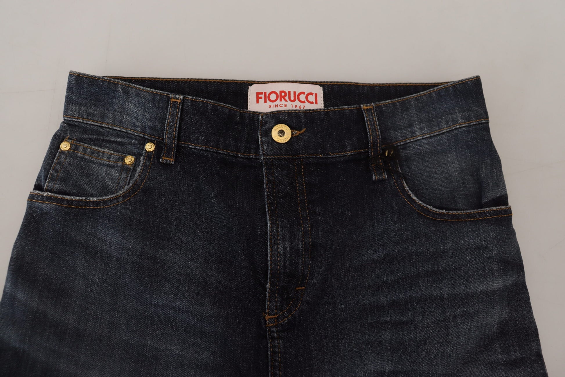 Fiorucci চটকদার মধ্য কোমর গাঢ় নীল ডেনিম স্কার্ট