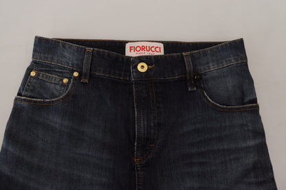 Fiorucci Chic Mid Waist Dark Blue Denim Skirt Fiorucci