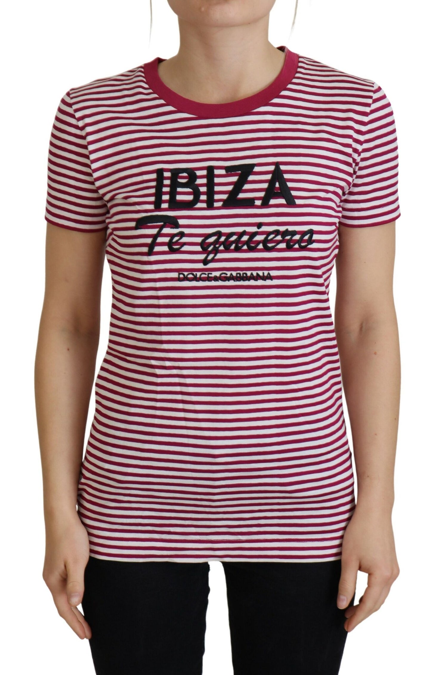 Dolce & Gabbana Exclusive Striped Ibiza Crew Neck Tee Dolce & Gabbana