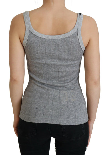 Dolce & Gabbana Chic Gray Sleeveless Modal-Cotton Top Dolce & Gabbana