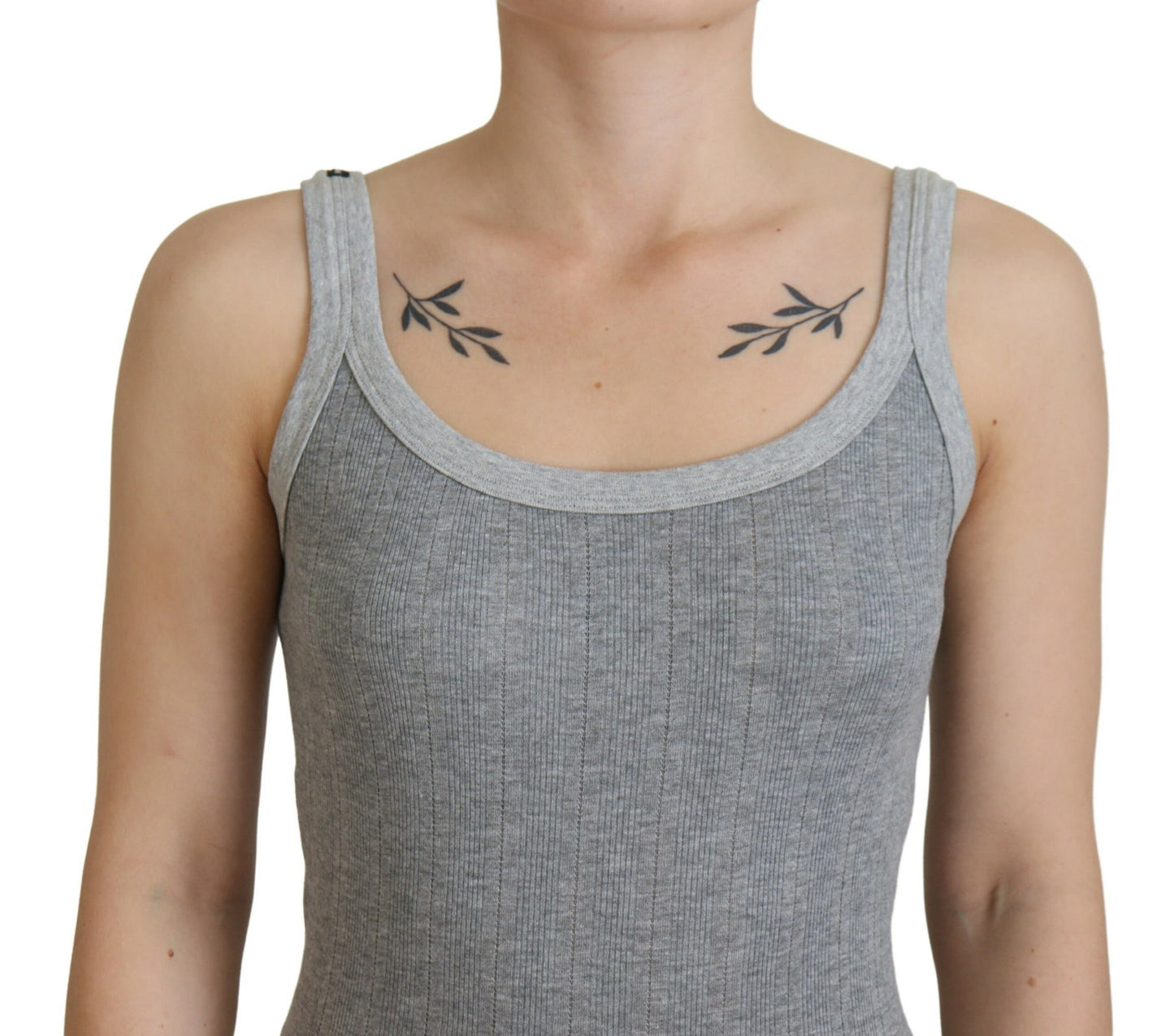 Dolce & Gabbana Chic Gray Sleeveless Modal-Cotton Top Dolce & Gabbana