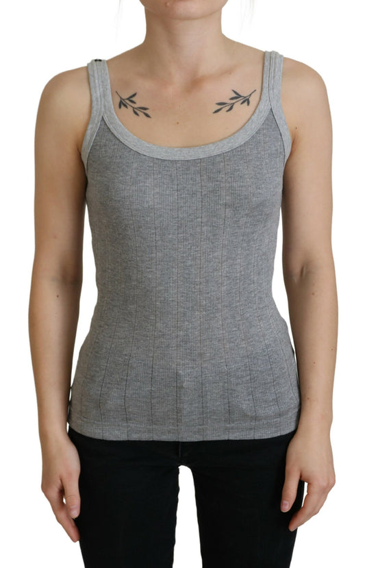 Dolce & Gabbana Chic Gray Sleeveless Modal-Cotton Top Dolce & Gabbana