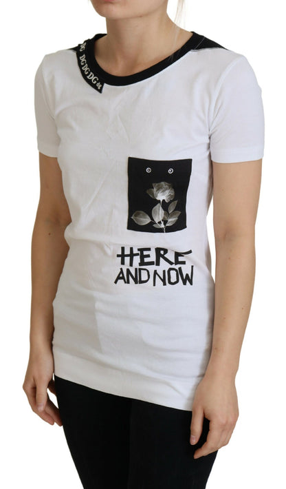 Dolce & Gabbana Chic Monochrome 'Here and Now' Cotton Tee Dolce & Gabbana