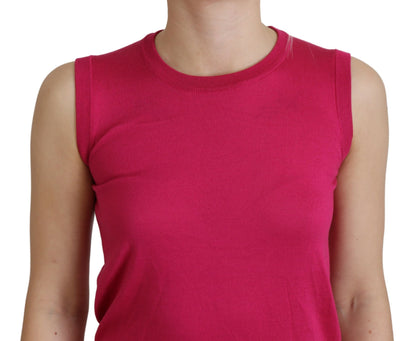 Dolce & Gabbana Chic Pink Silk Sleeveless Tank Top Vest Dolce & Gabbana