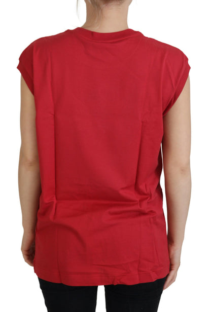 Dolce & Gabbana Elegant Red Sleeveless Cotton Tank Top Dolce & Gabbana