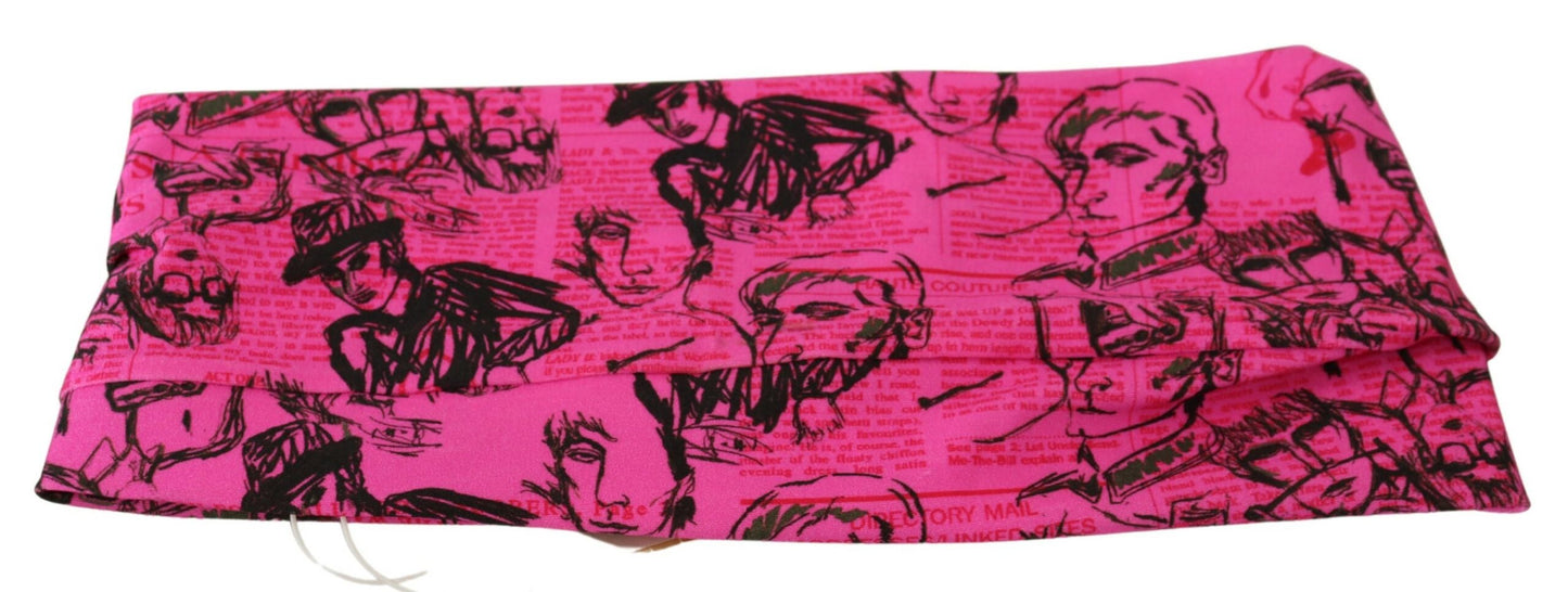 John Galliano Chic Pink Newspaper Print Cropped Top John Galliano