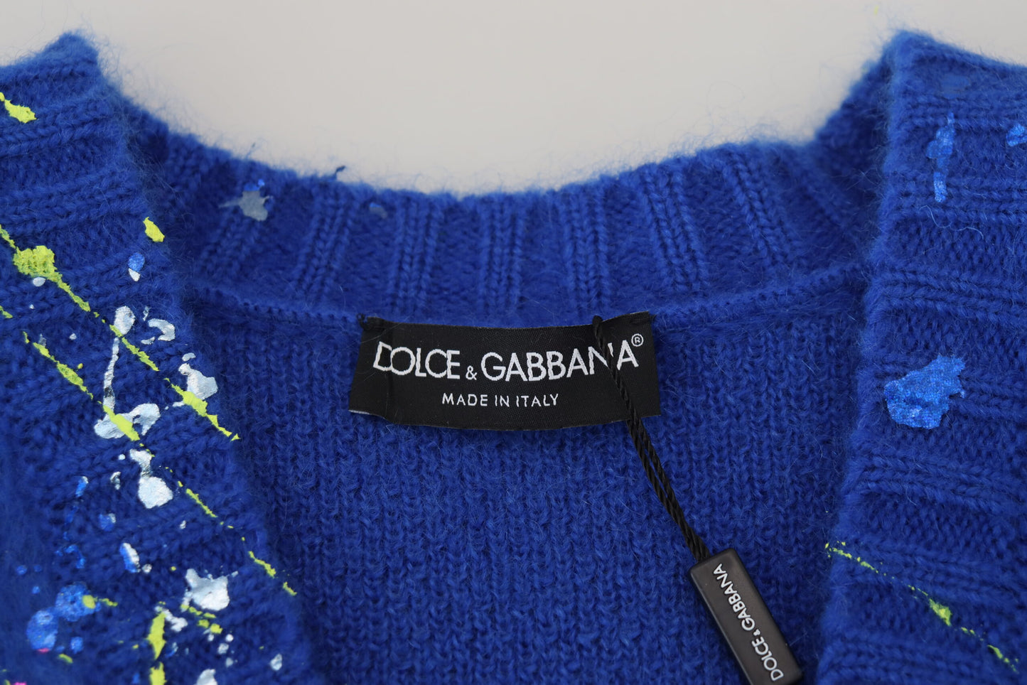 Dolce & Gabbana Elegant Multicolor Splash Mohair Cardigan Dolce & Gabbana