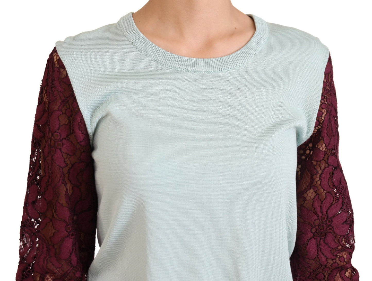 Dolce & Gabbana Elegant Multicolor Lace Silk Blend Sweater Dolce & Gabbana