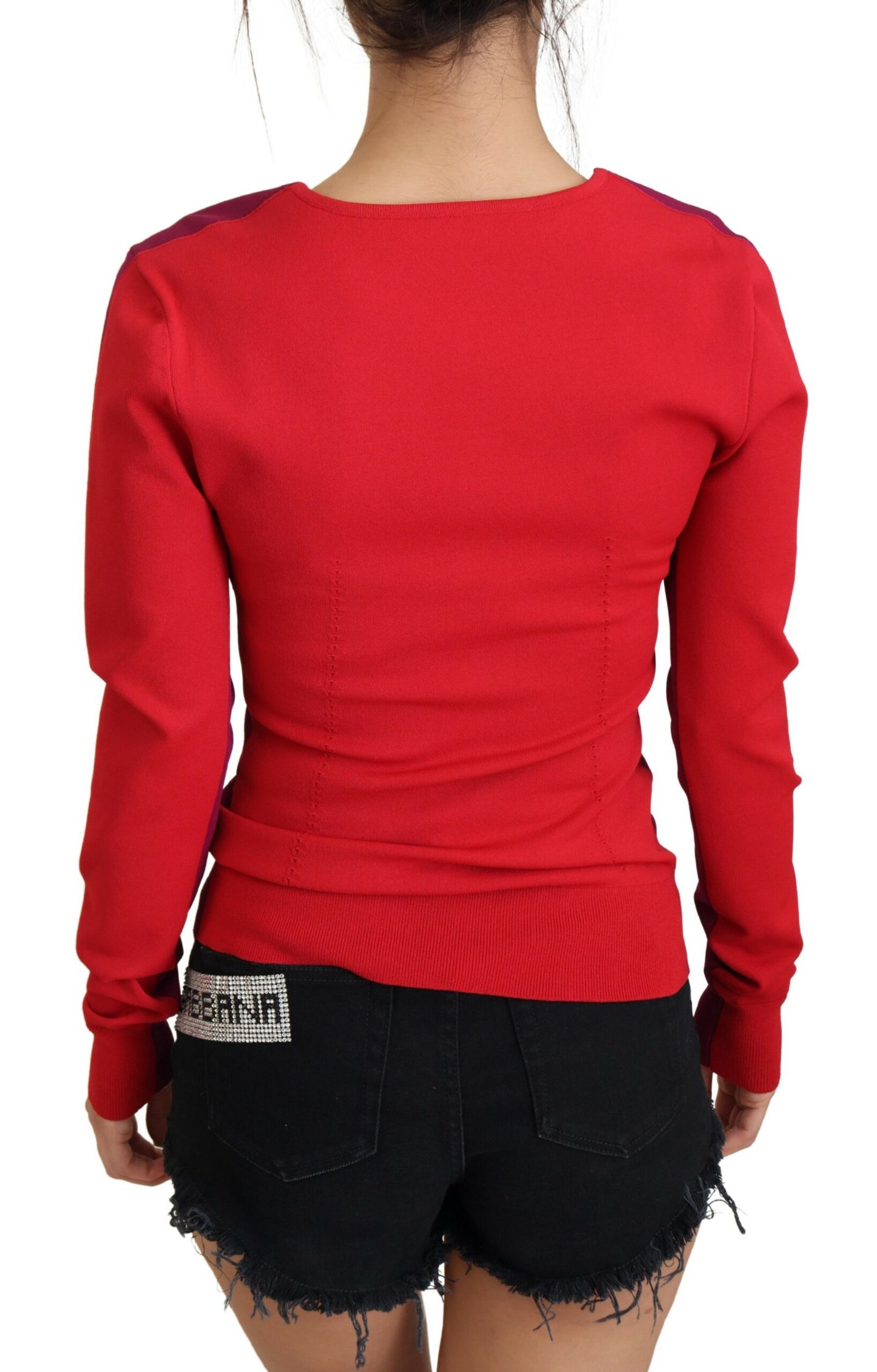 Dolce & Gabbana Multicolor Square Neck Pullover Sweater Dolce & Gabbana