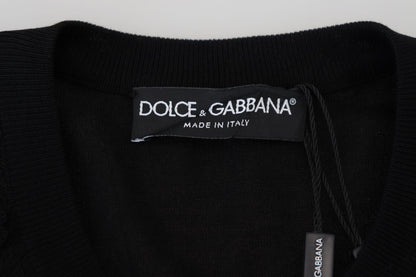 Dolce & Gabbana Elegant Black Floral Lace Cardigan Sweater Dolce & Gabbana