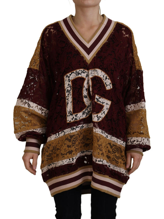 Dolce & Gabbana Multicolor V-Neck Pullover Sweater Dolce & Gabbana