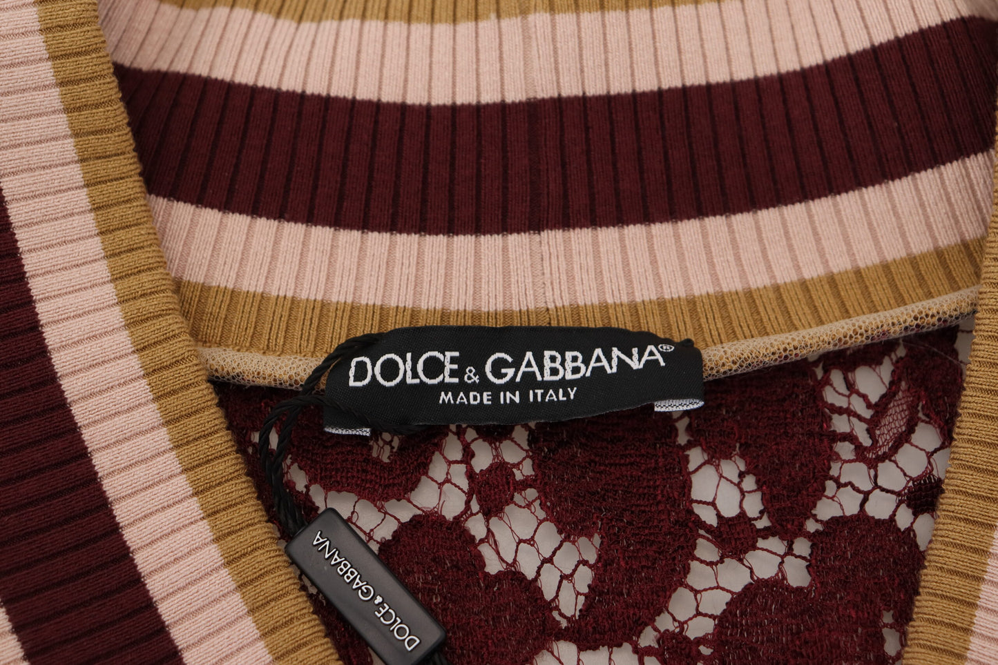 Dolce & Gabbana Multicolor V-Neck Pullover Sweater Dolce & Gabbana