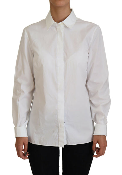 Dolce & Gabbana Elegant White Cotton Button-Up Top Dolce & Gabbana