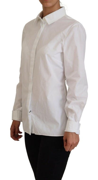 Dolce & Gabbana Elegant White Cotton Button-Up Top Dolce & Gabbana