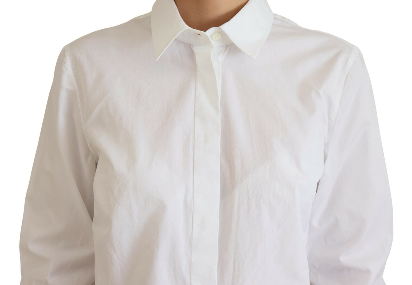 Dolce & Gabbana Elegant White Cotton Button-Up Top Dolce & Gabbana