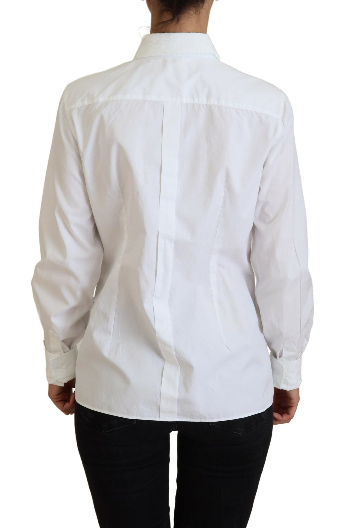 Dolce & Gabbana Elegant White Cotton Button-Up Top Dolce & Gabbana